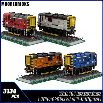 Britische Eisenbahnzugwagen-Sets BR Klasse 08 Diesel-elektrische Shunter Lokomotiven MOC Bausteine Image