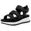 Plateausandale RIEKER SPORT "Adelaide", Damen, Gr. 43, schwarz, Leder, Textil, unifarben, casual, Schuhe, Sommerschuh, Outdoorsandale, Sandalette mit Klettverschlüsse