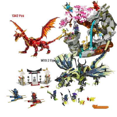 Stadt Ninjas Spielzeug Film Kloster Trainingshalle Der Ultra Dragon Bausteine Ziegel mit Figuren Image