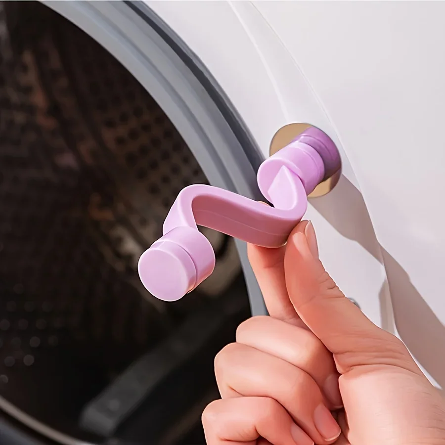Magnetic Washing Machine Door Stop - Purple & Pink, Ventilated for Odor Control, Moisture-Repellent, Secure Anti-Pinch Design
