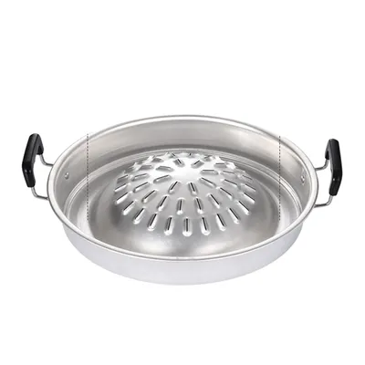 Barbecue Grill Pot Steak Grill Charcoal Pan Multifunctional Aluminum Barbecue Grill Hot Pot for Family Gathering Outdoor Picnics
