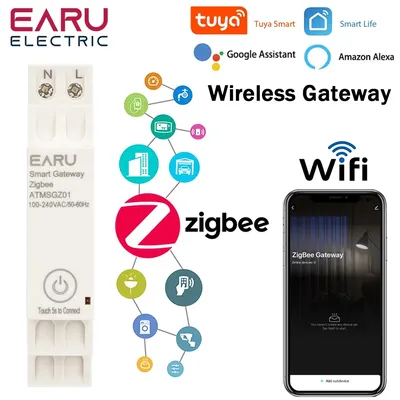 DIN-Schiene Tuya Smart Life App ZigBee 3.0 Gateway Hub Smart Home Appliances Wireless Bridge Fernbedienung Automatisierungsgerät funktioniert