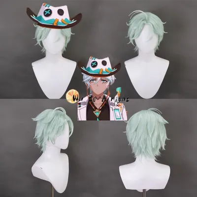Genshin Impact Ifa Game Cosplay Perücke Hellgrün Kurzes Haar Tlalocan Flower-Feather Clan Natlan Image