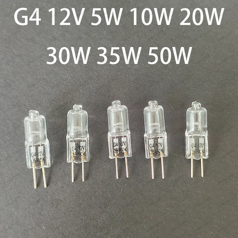 2 Stück 10 Stück Halogenlampe 2 Pin Glühbirne G4 12 V 5 W/10 W/20 W/30 W/35 W/50 W Halogenkapsel Lampe Glühbirnen Schreibtisch Licht Ersatz