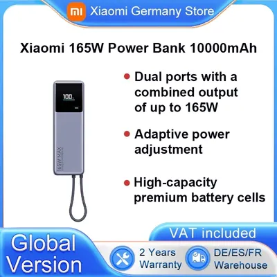 Xiaomi 165 W Power Bank 10000 mAh Integriertes Kabel GL Hochleistungs-Schnellladung Integriertes Image