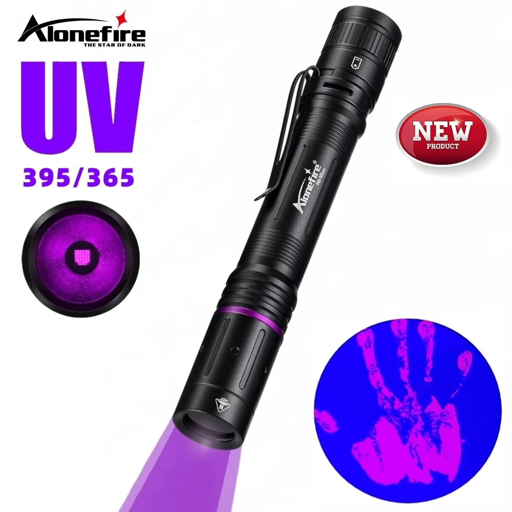 UV-Stiftlicht, 365 nm/395 nm, hohe helle Schwarzlicht-Taschenlampe, Geld, fluoreszierendes Karo, Haustierfleck, Katze, Tinea, unsichtbare Tinte, Markierungslampe Image