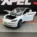 1:32 Tesla Modell 3 Legierung Auto Modell Simulation Sound Und Licht Zurückziehen Spielzeug Auto Metall Auto Jungen Sammlung ornamente Geschenk