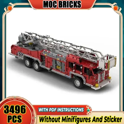 Rescue Serie Moc Bausteine Feuerwehrauto Modell Technische Ziegel DIY Montage Stadt Auto Bau Image