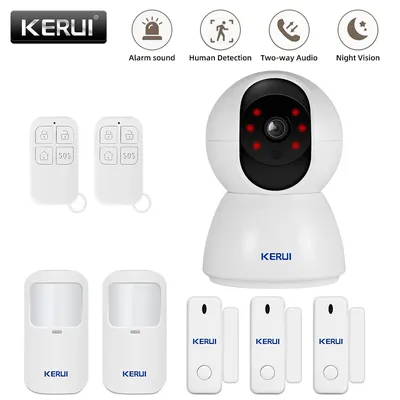 KERUI Multifunktions 3MP Kamera Alarm System Home Security Surveillance Kit mit Bewegungsmelder Türsensor APP Fernbedienung
