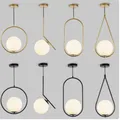 Lampes suspendues boule de verre LED nordique lampes LED suspendues noires Bar Restaurant déco Luminaire chambre lumière LED lampe suspendue