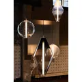 Simplicité lampes suspendues en verre gris pour Table de chevet salon salle à manger lustre boule de verre clair Bomma éclairage nordique