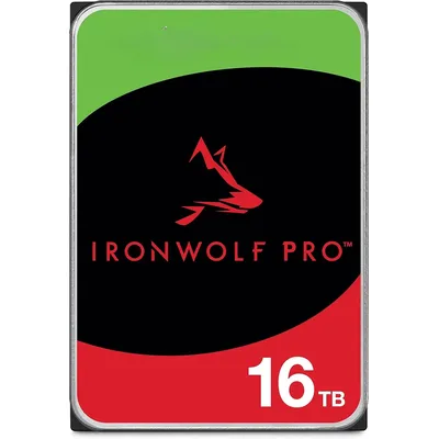 IronWolf Pro, 16 TB, Enterprise NAS Internal HDD –CMR 3.5 Inch, SATA 6 Gb/s, 7,200 RPM, 256 MB Cache