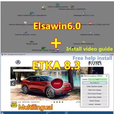 Etka 8.3 with ELSAWIN 6.0 latest maintenance software group vehicle electronic parts catalog,