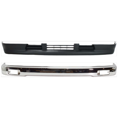 JC Whitney Bumper Steel Chrome, Front, 1-year unlimited-mileage warranty KIT-022625-03