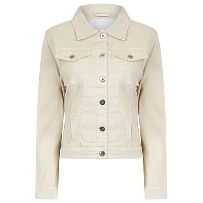 Coats / Jackets Feather Women's Stretch Cotton Denim Jacket in Ivory - Amara Reya / 20 - Tokyo Laundry
