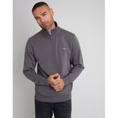 Threadbare Men's Slate Grey Quarter Zip Sweatshirt