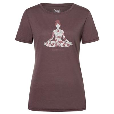 super.natural - Women's Larissa Tee - Merinoshirt Gr L raisin / roan rouge Image