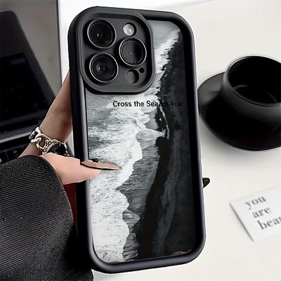 TEMU Painted Wave Pattern Phone Case For Iphone15 14 11 Xs Xr X 7 8mini Plus Se Image