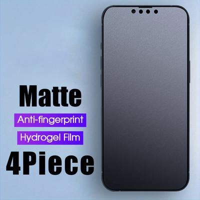 TEMU 4pcs Anti-fingerprint Matte Tempered Glass Screen Protectors For Iphone 14/13/12/11/8/7/se, Pro Plus , Xr, Xs Max - , -resistant With Hydrogel Film, Image