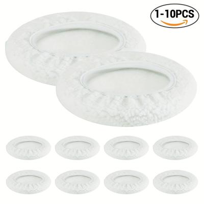 TEMU 1-10pcs Car Polishing Pads, 5-6 Inch, White Felt For Auto Detailing & Buffing - Reusable, Non-slip, Microfiber For Cars, Furniture, Glass, And More Image