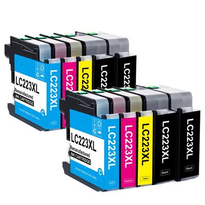 TEMU 10pcs Lc223 Xl High- Ink Cartridges For - Vibrant Colors & Sharp , Compatible With Dcp-j4120dw, Dcp-j562dw, Mfc-j4420dw, Mfc-j4620dw & More - , Cmybabee Image