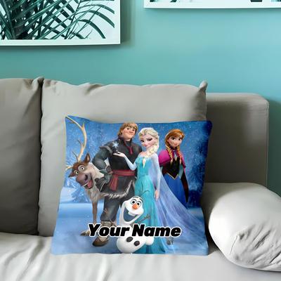 TEMU Customizable Pillowcase - To A Plush Cover Featuring Anna, & In Wintery Scene | Zipper Closure, Hand Washable | Living Room, Bedroom, Car & Office Decor (pillow Insert Not Included), Image