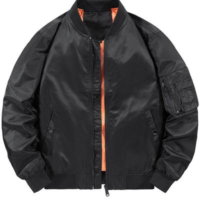 TEMU Men's Nylon Jacket | | Stand Collar | Solid Color | Zip-up Front With Button Closure | Non-stretch Woven Fabric | Ideal For | Hand Washable Image