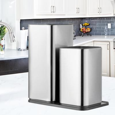 TEMU 2-in-1 Knife Block & Knife Holder - Stainless Steel Knife Stand With Storage For Kitchen Knives, Scissors, And Utensils - Space-saving, , And Stylish Design Image