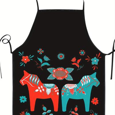 TEMU Apron Featuring Printed Swedish Dala Horses For Men And Women. Image