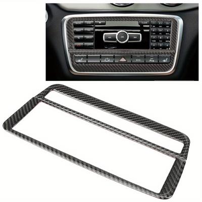 TEMU 1pc Ywbl-wh Premium Carbon Fiber Cd Air Conditioning Control Panel Cover Trim For Mercedes-benz B// - Stylish Interior Accessory Image