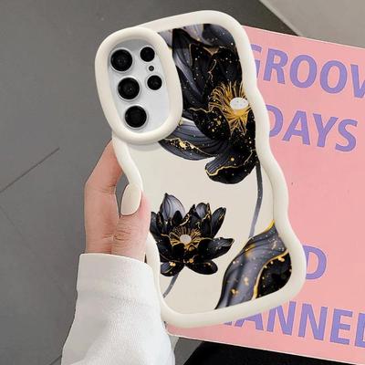 TEMU Luxury Floral Flower Phone Case S20 Fe S21 S22 S23 S24 S23+ S25 Ultra S24 Plus 5g Soft Phone Cover Shell Image