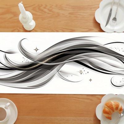 TEMU Abstract Pattern Table Flag Cloth, Quality And Cloth, Elegant , Add To , Suitable For Restaurants, Corridors, Living Rooms, And Tea Tables. Image