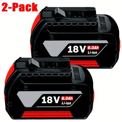 TEMU 2 Pieces Of 8000mah Gba Li-ion Replacement Battery For Bosch 18v Battery Bat609 Bat622 Bat609g Bat618g Bat619 Bat619g Bat610g Bat618 Power Tools Image