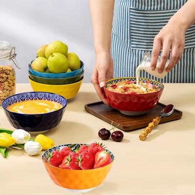 TEMU 4pcss Cereal Bowls Stoneware, 4pcss Bowl Set, Soup Bowls, Salad Bowl, Pasta Bowls, Bowl Set, Multicolor Image
