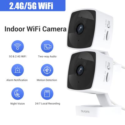 TEMU 2pcs Blurams Dual-band Wi-fi Security Camera: 5ghz/2.4ghz Indoor Use, Usb Powered, 2k Pet And Baby Camera With Detection, , Ir Night Vision, Compatible With , Usb Powered Image