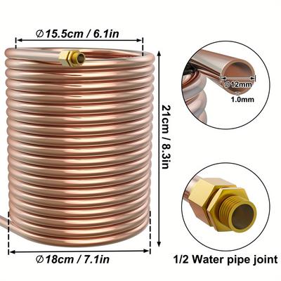 TEMU 18 X 21 Cm Pipe Copper Heating Pipe Fireplace Stove Pipe Hot Water Boiler Pipe Fire Boiler Accessories Inner Diameter 15. 5cm Image