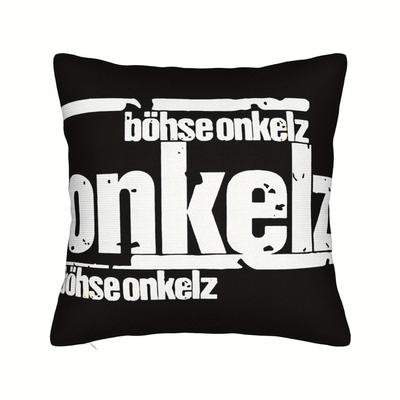 TEMU Biihudu Contemporary Black & White Music-themed Throw Pillowcase | Polyester Cushion Cover With Zipper Closure | Machine Washable | Modern Living Room Decorative Sofa Accessory Image