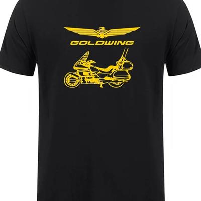 TEMU Gl1800 Motorcycle T Shirt Summer Men Cotton Short Sleeve Gl1800 T-shirts Gift Tops Tee Lh-520 Image