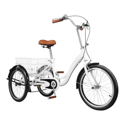 "TEMU 20" Adult Tricycle With 44 Lbs Basket - Carbon Steel & Aluminum Frame, Adjustable Seat, Dual Braking System, Single- For Shopping, Commuting & Leisure Rides" Image