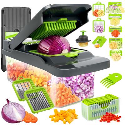 TEMU Vegetable Chopper, Food Chopper, Pro 12 In 1 Multifunctional Onion Chopper, Vegetable Chopper, Vegetable Chopper With Container, Vegetable Slicer, Mandoline Slicer, Image