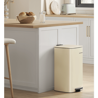 TEMU Kitchen Trash Can, 20 Liter Waste Bin, Foot Pedal Trash Can, Steel, With Inner Bucket, , Stay-open Function Image