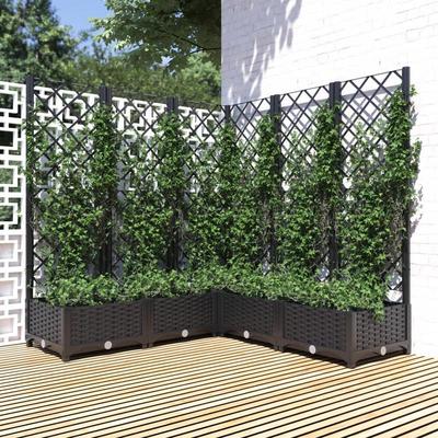 TEMU Plant Pot With Trellis Black 120x120x121.5 Cm Pp Image
