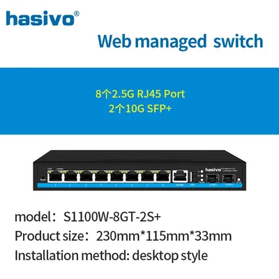 8-Port L3 Managed 2,5 Gps PoE oder kein PoE-Switch + 2*10G SFP-Uplink Image
