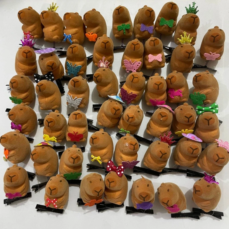 10-100PCS Kawaii Fliege Kleine 3D Capybara Haarnadel Frühling Clip Entenschnabel Clip Pony Clips Seite Clips headwear Haar Zubehör Image