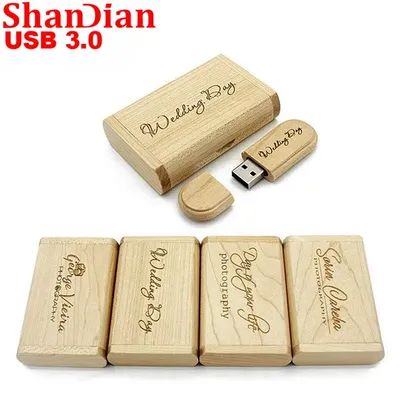 SHANDIAN USB 3.0 Hochgeschwindigkeits-USB-Stick mit kostenlosem individuellem Logo aus Holz, Image