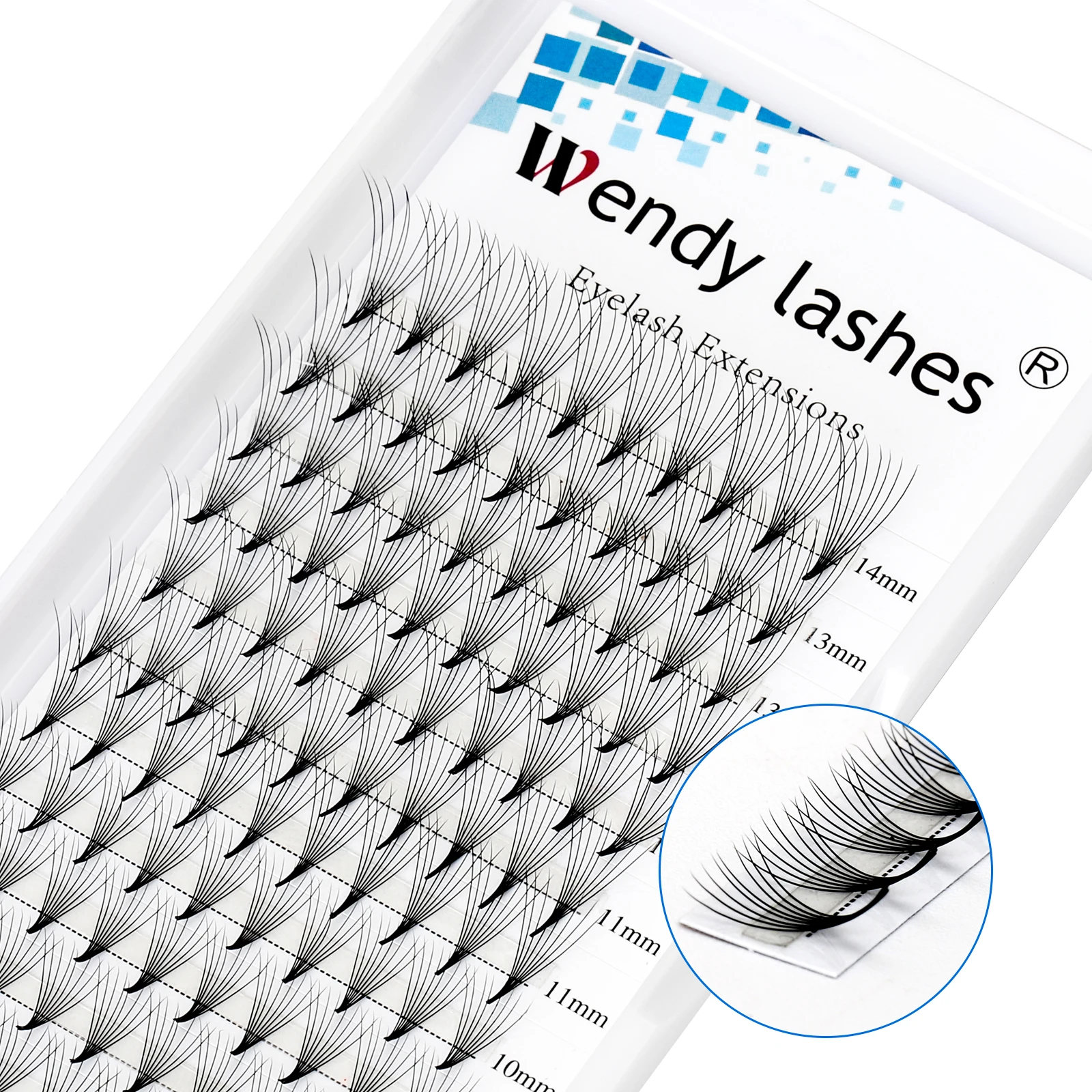 Wendy Lashes Russische Volumen-Wimpernverlängerung, Wimpernsträuße, Volumen, langer Stiel, weich, mattschwarz, vorgefertigte Verlängerung Image