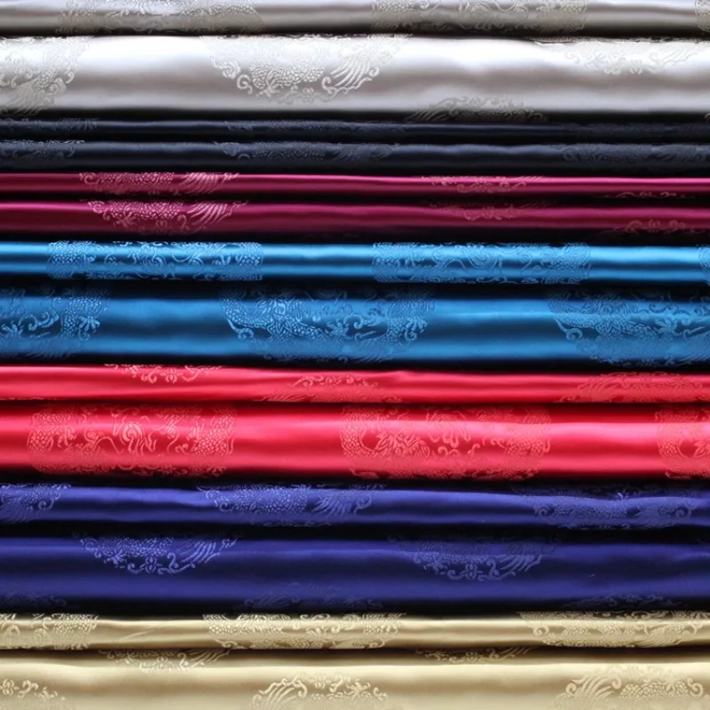 Chinesischen Stil Jacquard Brokat Stoff Dragon Ball Meterware für Kinder/kleidung Hanfu Dekorative Diy Nähen Tuch Weiche rot