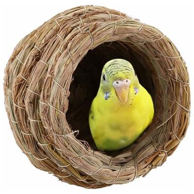 Vogelnest, handgewebtes Vogelnest aus Stroh, Brutstätte, Höhlenzucht für Spatzen, Papageien, Image