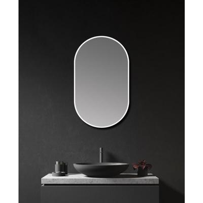 Wandspiegel Talos Design Spiegel oval white 45 x 75 cm - Badspiegel mit hochwertigem, umlaufenden Image
