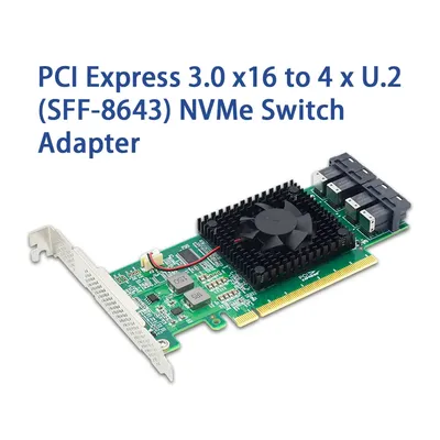 PCIe3.0 x16 auf 4 x U.2 NVMe SSD-Switch-Adapter mit PLX8747-Controller, erfordern Sie den Image